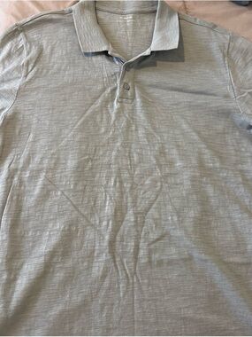 Vince Men's Heather Light Blue Polo